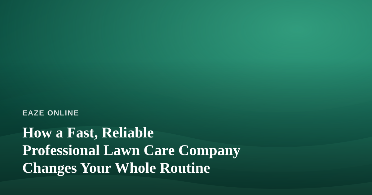 How a Fast, Reliable Professional Lawn Care Company Changes Your Whole Routine
