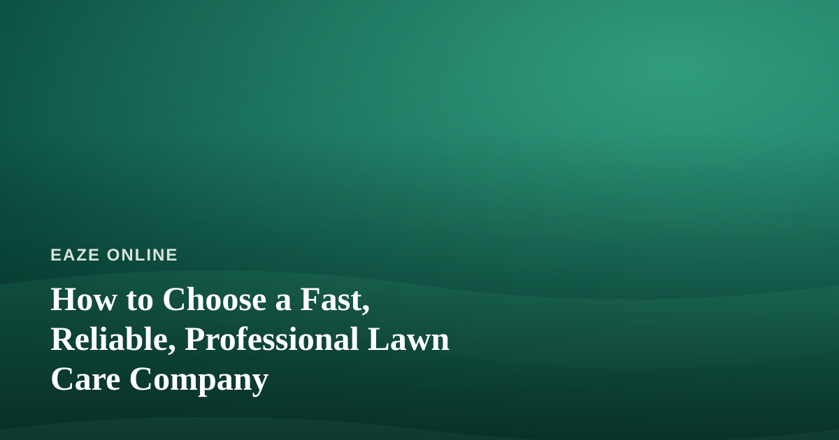 How to Choose a Fast, Reliable, Professional Lawn Care Company